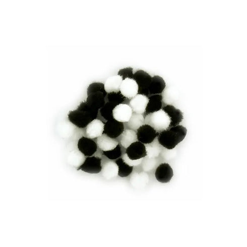 6mm Black & White Pom Pom